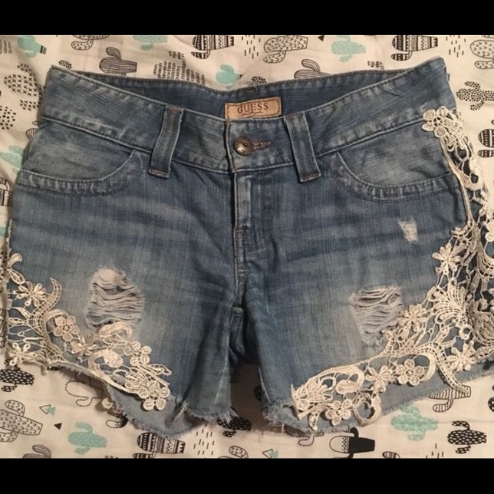 Guess Denim Shorts with Lace